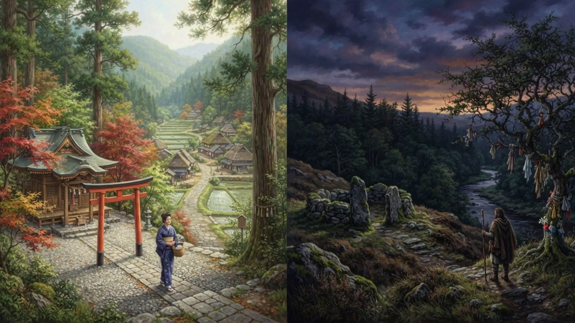 How Japanese and Celtic Mythologies Treat Nature Spirits